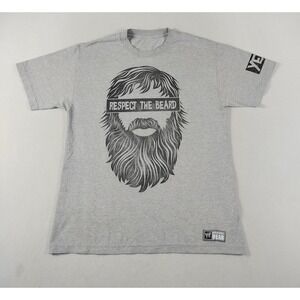 WWE Daniel Bryan Shirt‎ Mens Large Gray Respect The Beard YES Wrestling Tee